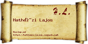 Hatházi Lajos névjegykártya